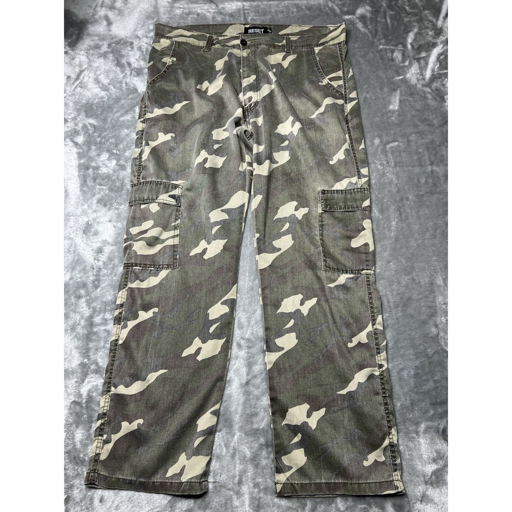 Reset Pants Men 38x28 Camo Cargo Straight Leg Travel Utility